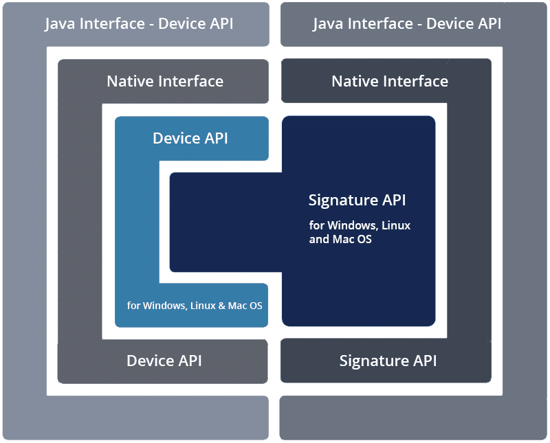 Gráfico de API de firma digital biométrica