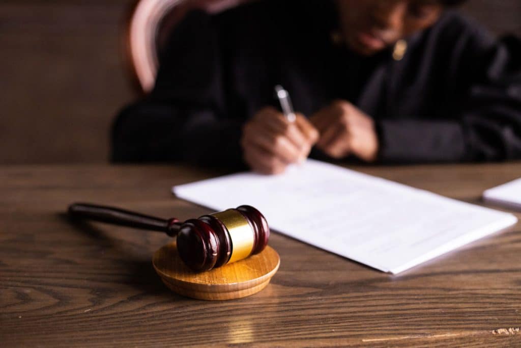 judge hammer on table